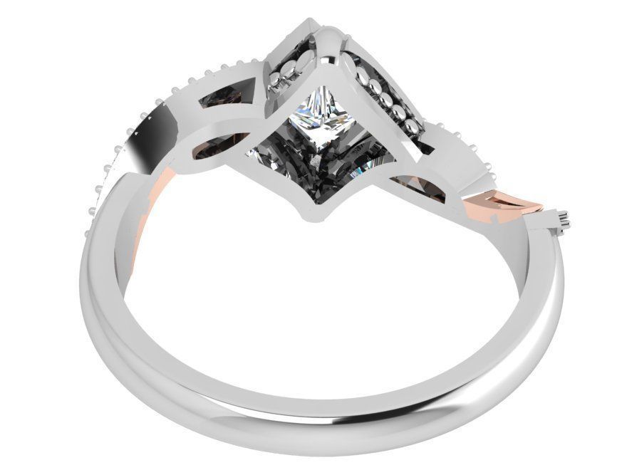 Triangle diamond ring 3500 3D print model 3D print model_3
