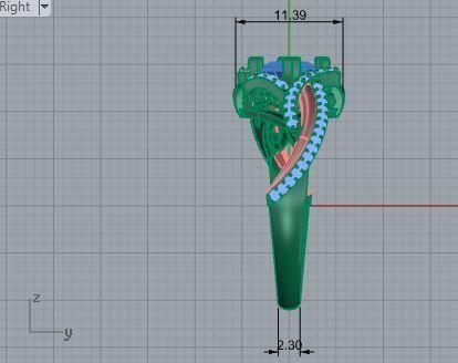 Triangle diamond ring 3500 3D print model 3D print model_6