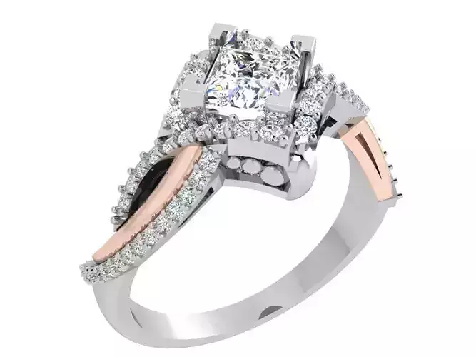 Triangle  diamond ring 3500 3D print model 