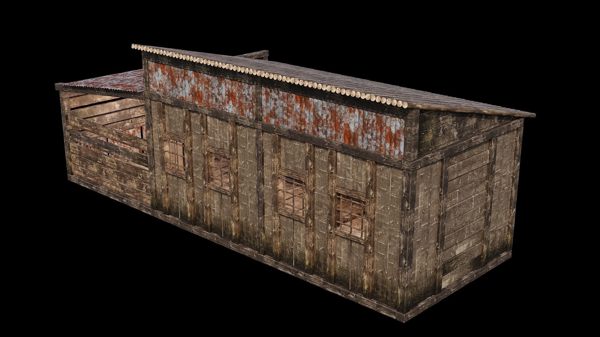 Medieval Houses Pack 66-67-68-69-70 - 4K Textures Game Ready Low-poly 3D model_49