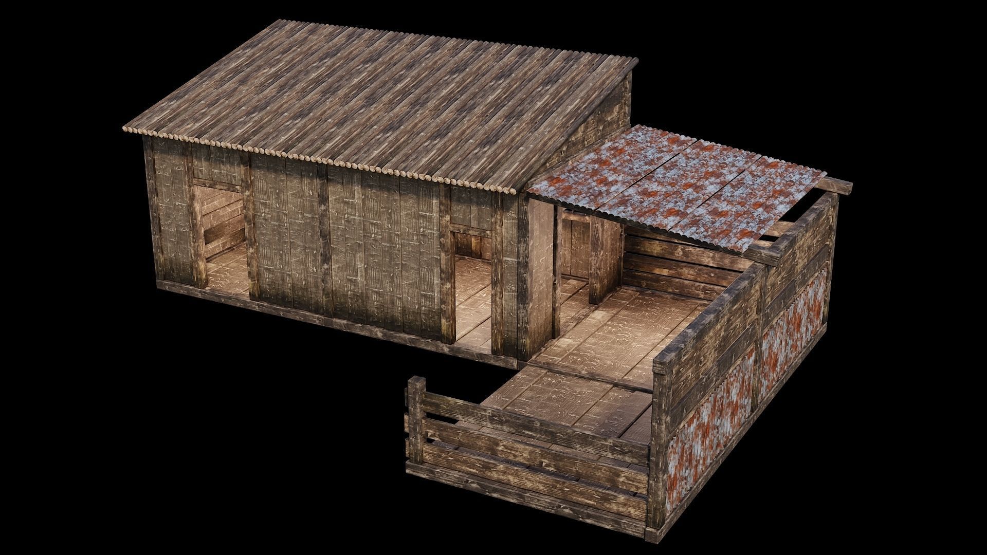 Medieval Houses Pack 66-67-68-69-70 - 4K Textures Game Ready Low-poly 3D model_51