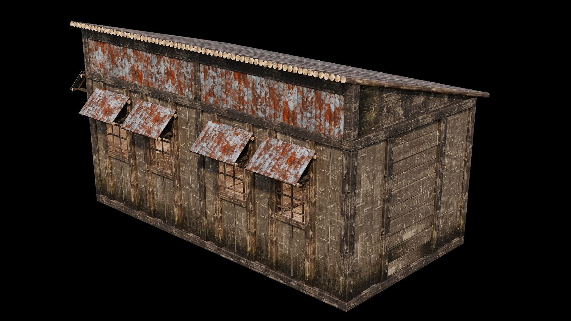 Medieval Houses Pack 66-67-68-69-70 - 4K Textures Game Ready Low-poly 3D model_13