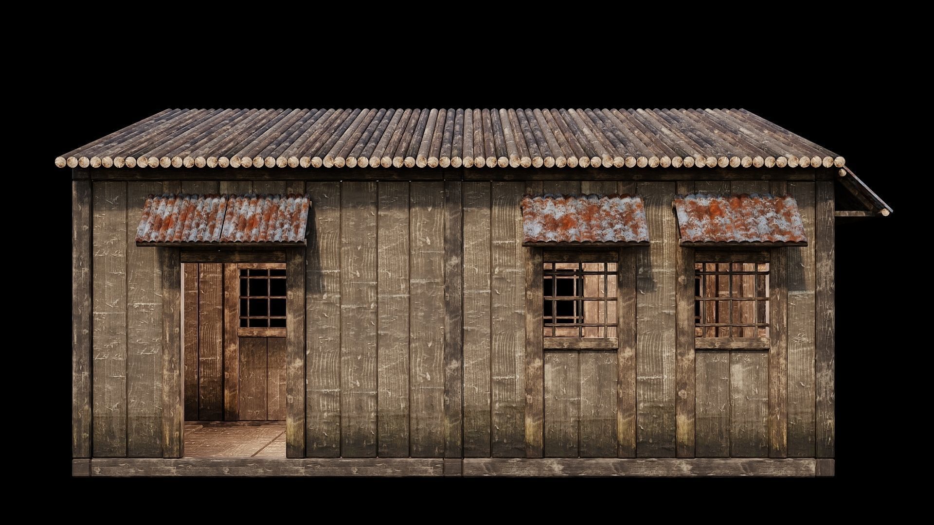 Medieval Houses Pack 66-67-68-69-70 - 4K Textures Game Ready Low-poly 3D model_10