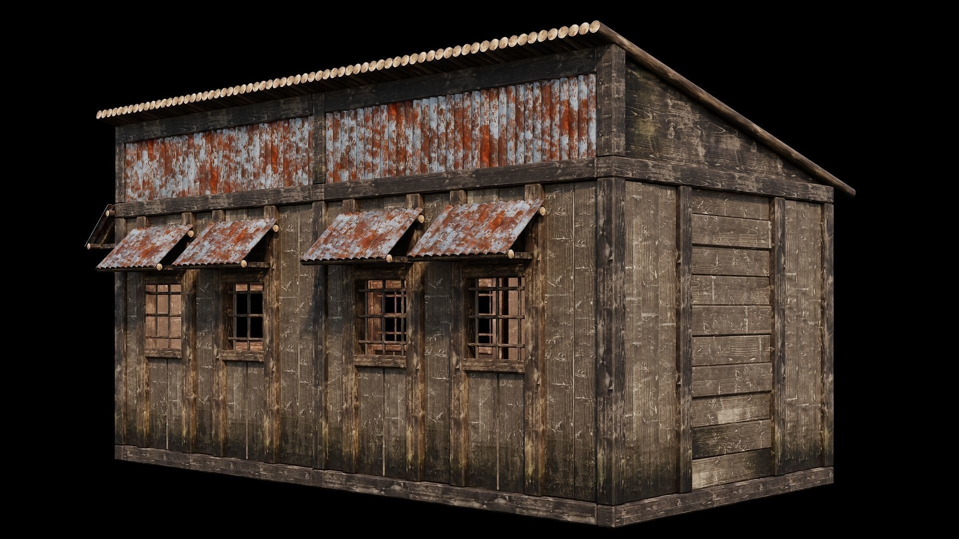 Medieval Houses Pack 66-67-68-69-70 - 4K Textures Game Ready Low-poly 3D model_7