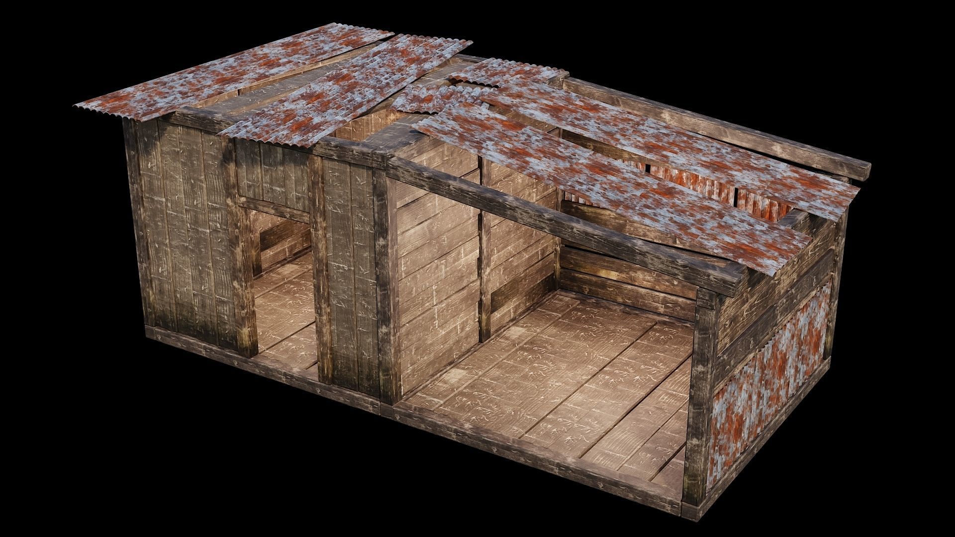 Medieval Houses Pack 66-67-68-69-70 - 4K Textures Game Ready Low-poly 3D model_39