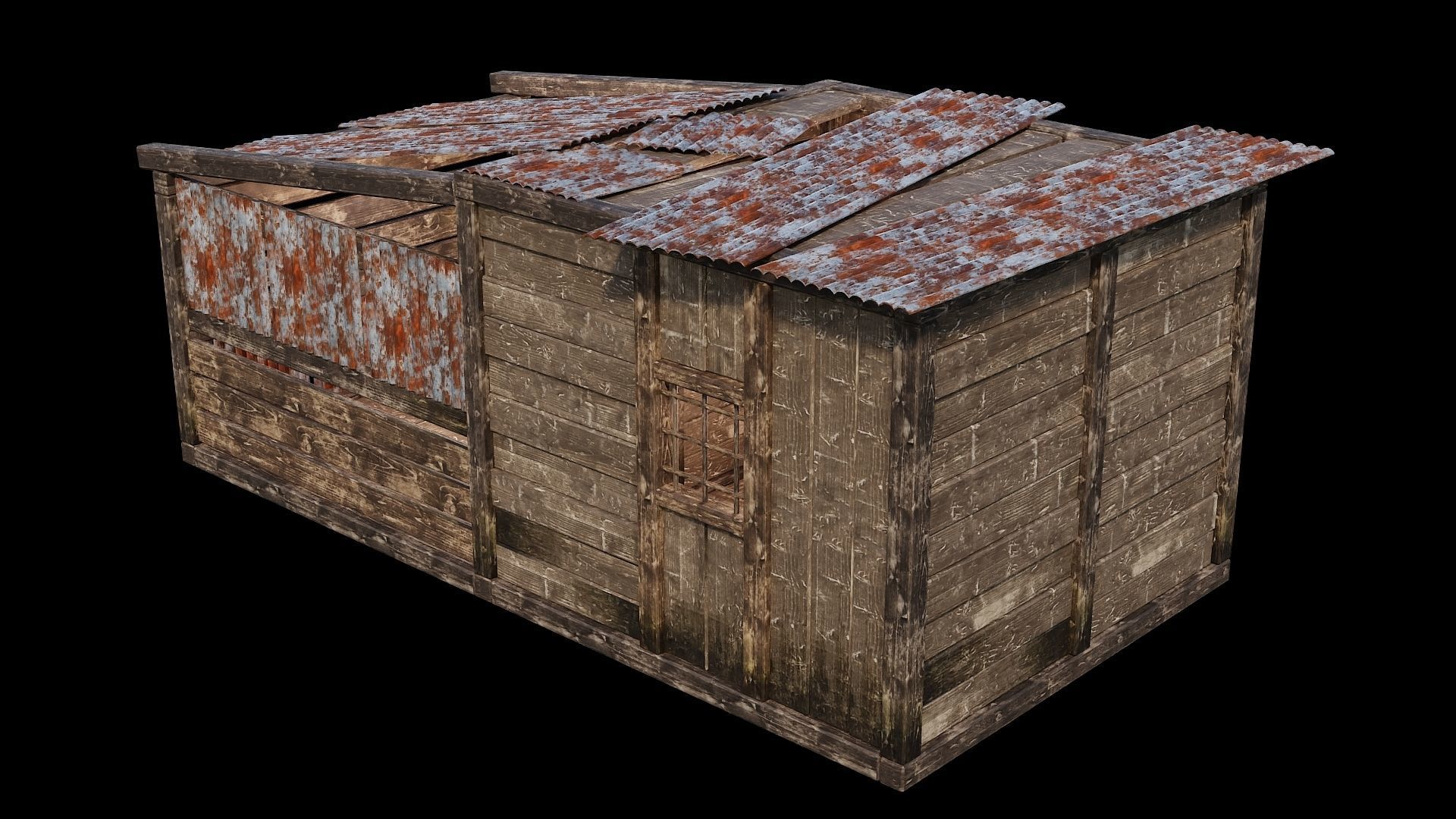 Medieval Houses Pack 66-67-68-69-70 - 4K Textures Game Ready Low-poly 3D model_37