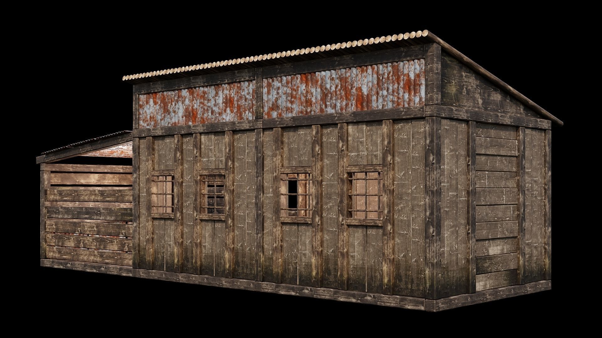 Medieval Houses Pack 66-67-68-69-70 - 4K Textures Game Ready Low-poly 3D model_43