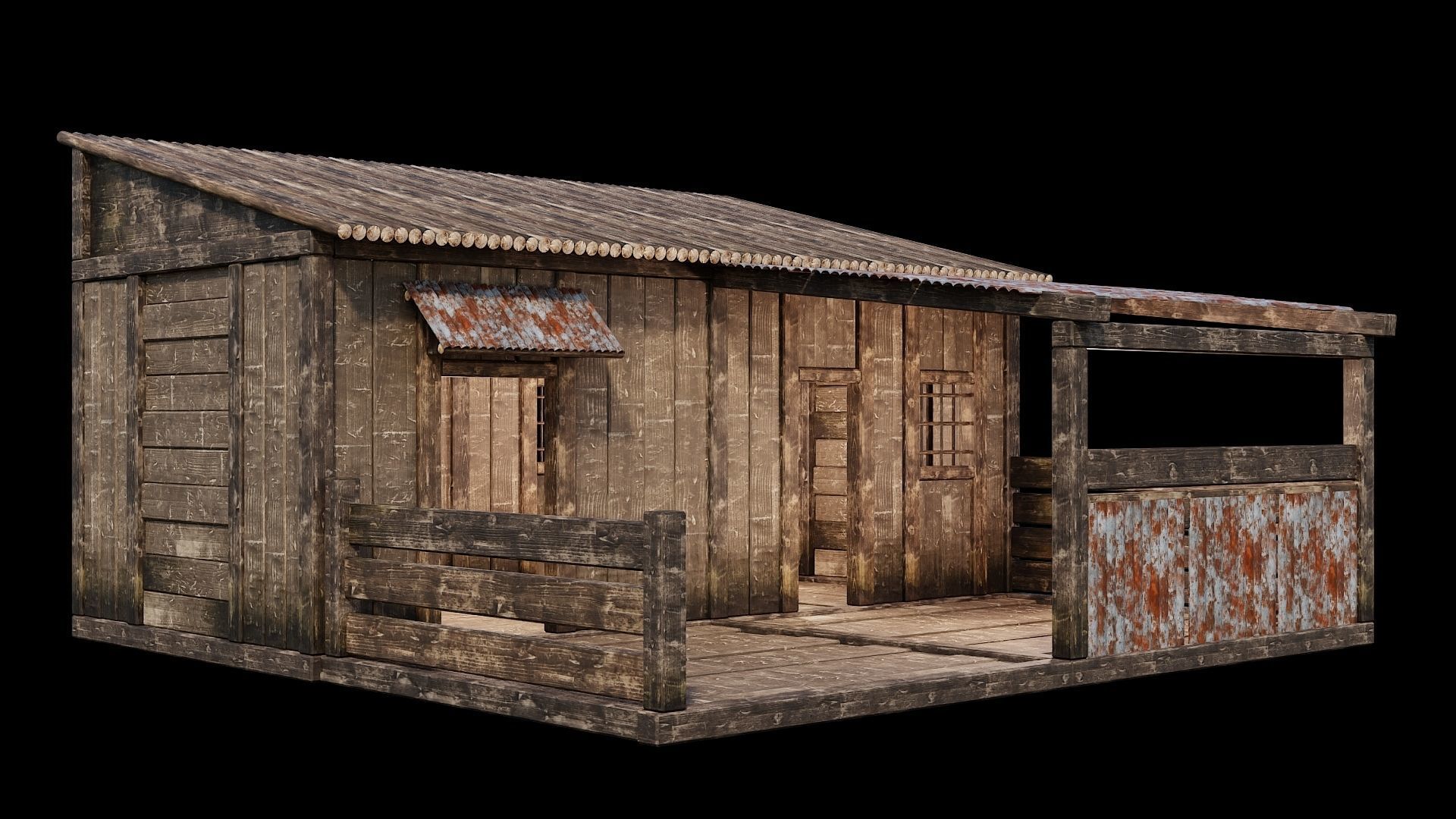 Medieval Houses Pack 66-67-68-69-70 - 4K Textures Game Ready Low-poly 3D model_54