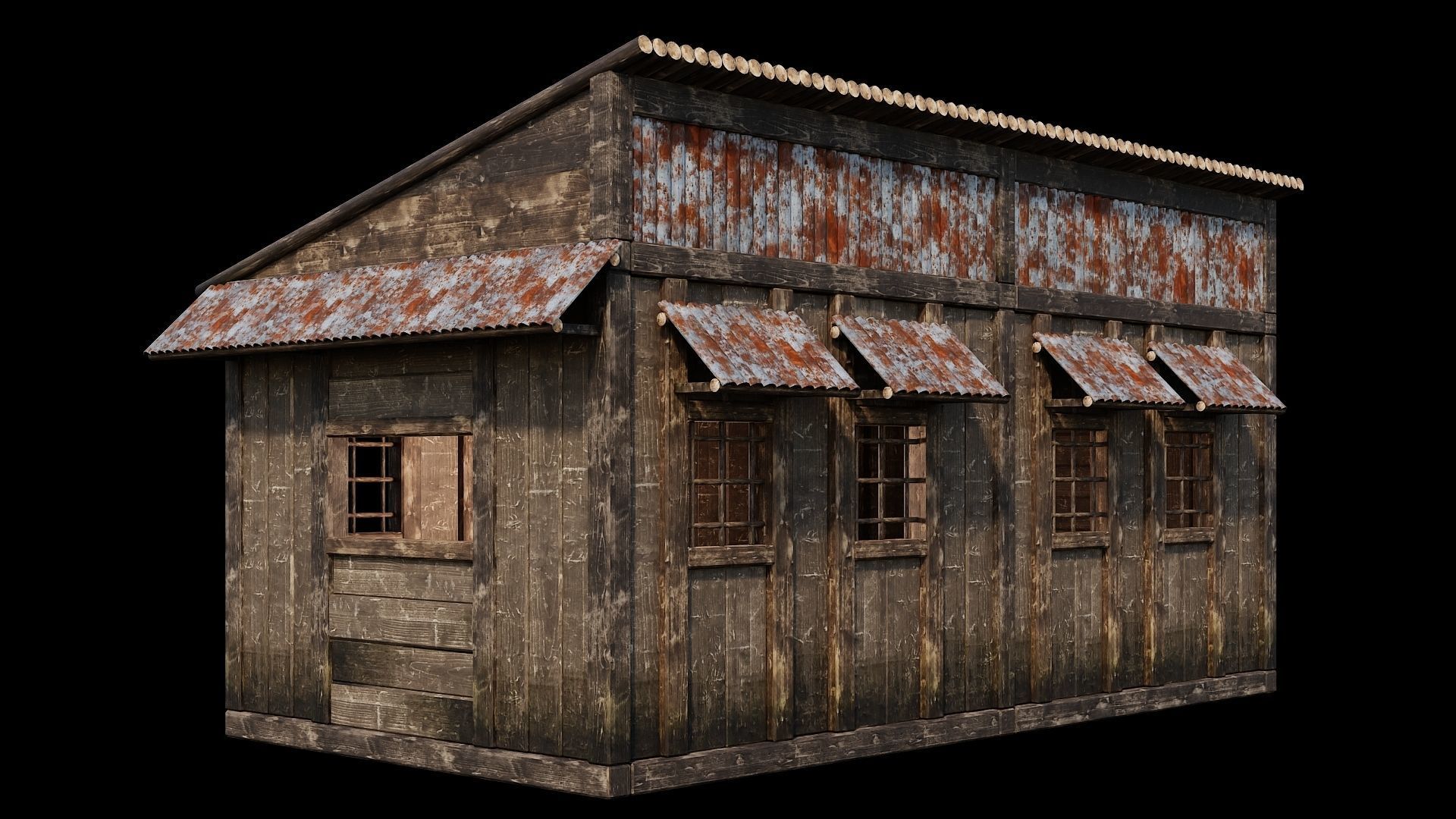 Medieval Houses Pack 66-67-68-69-70 - 4K Textures Game Ready Low-poly 3D model_8