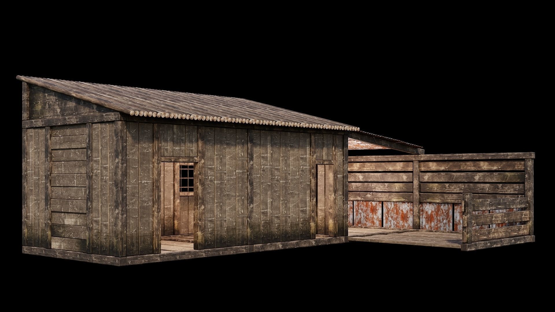 Medieval Houses Pack 66-67-68-69-70 - 4K Textures Game Ready Low-poly 3D model_42