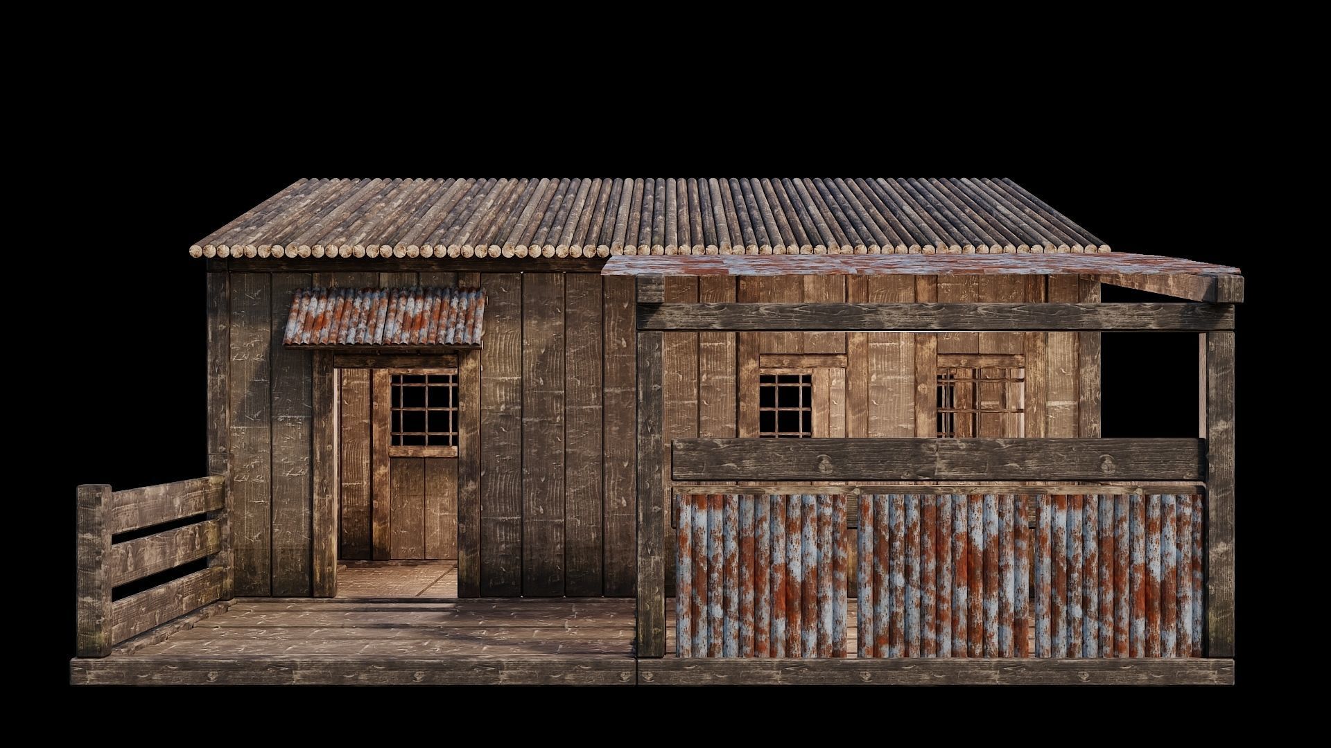 Medieval Houses Pack 66-67-68-69-70 - 4K Textures Game Ready Low-poly 3D model_58