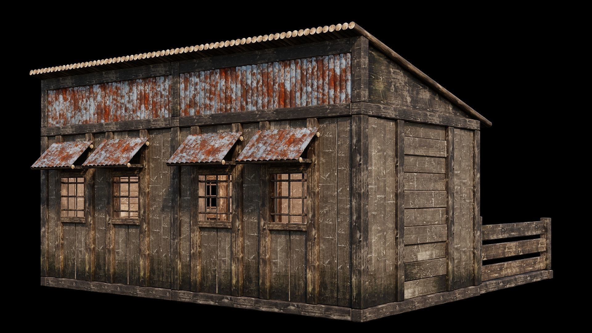 Medieval Houses Pack 66-67-68-69-70 - 4K Textures Game Ready Low-poly 3D model_55