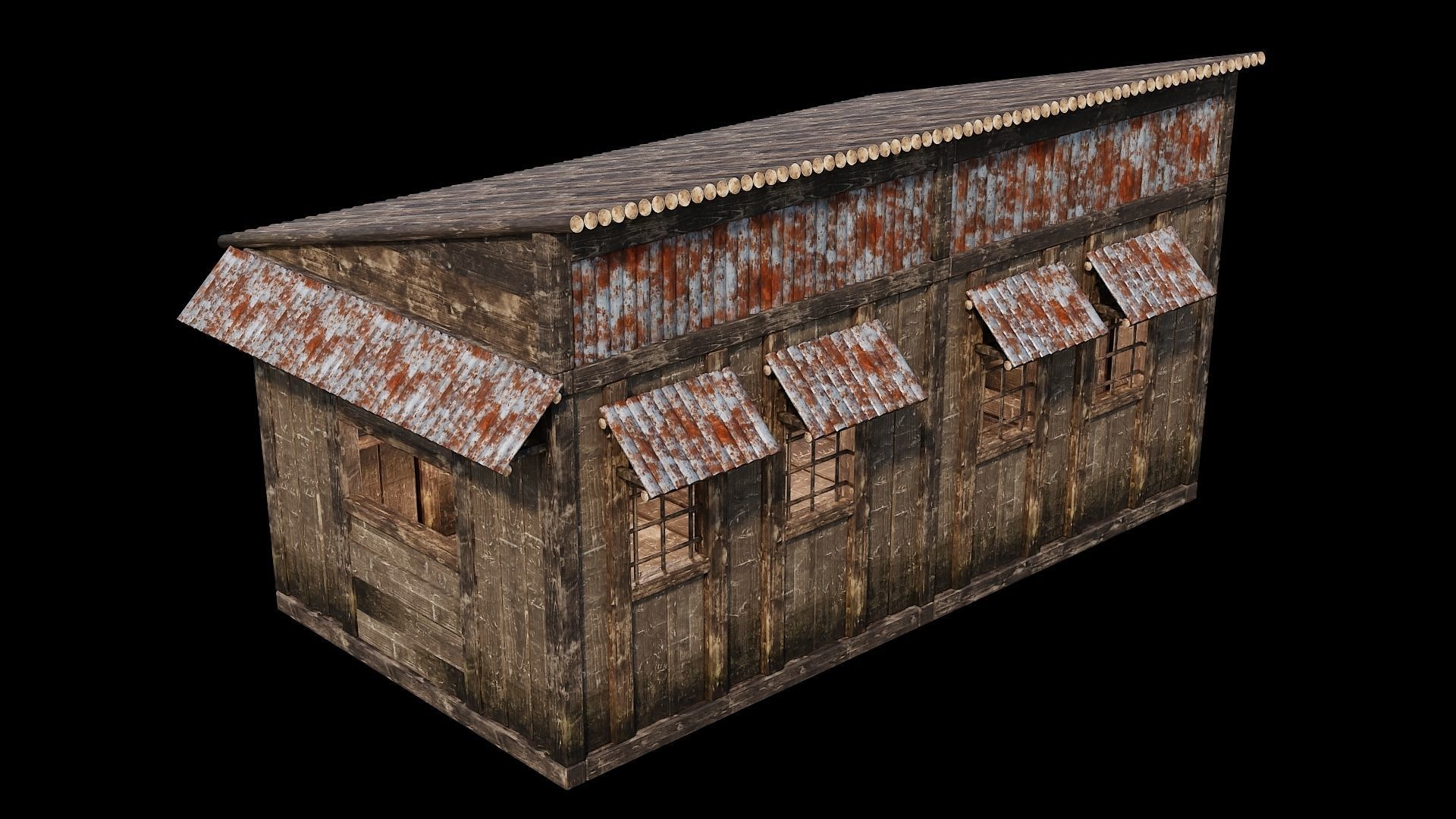Medieval Houses Pack 66-67-68-69-70 - 4K Textures Game Ready Low-poly 3D model_14