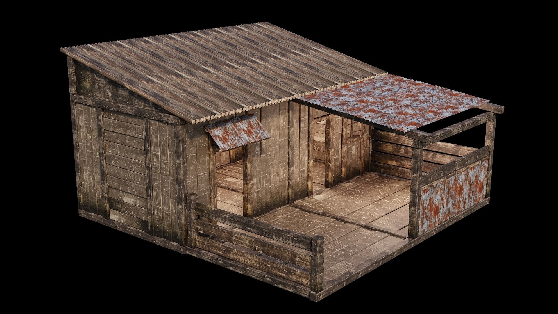 Medieval Houses Pack 66-67-68-69-70 - 4K Textures Game Ready Low-poly 3D model_60