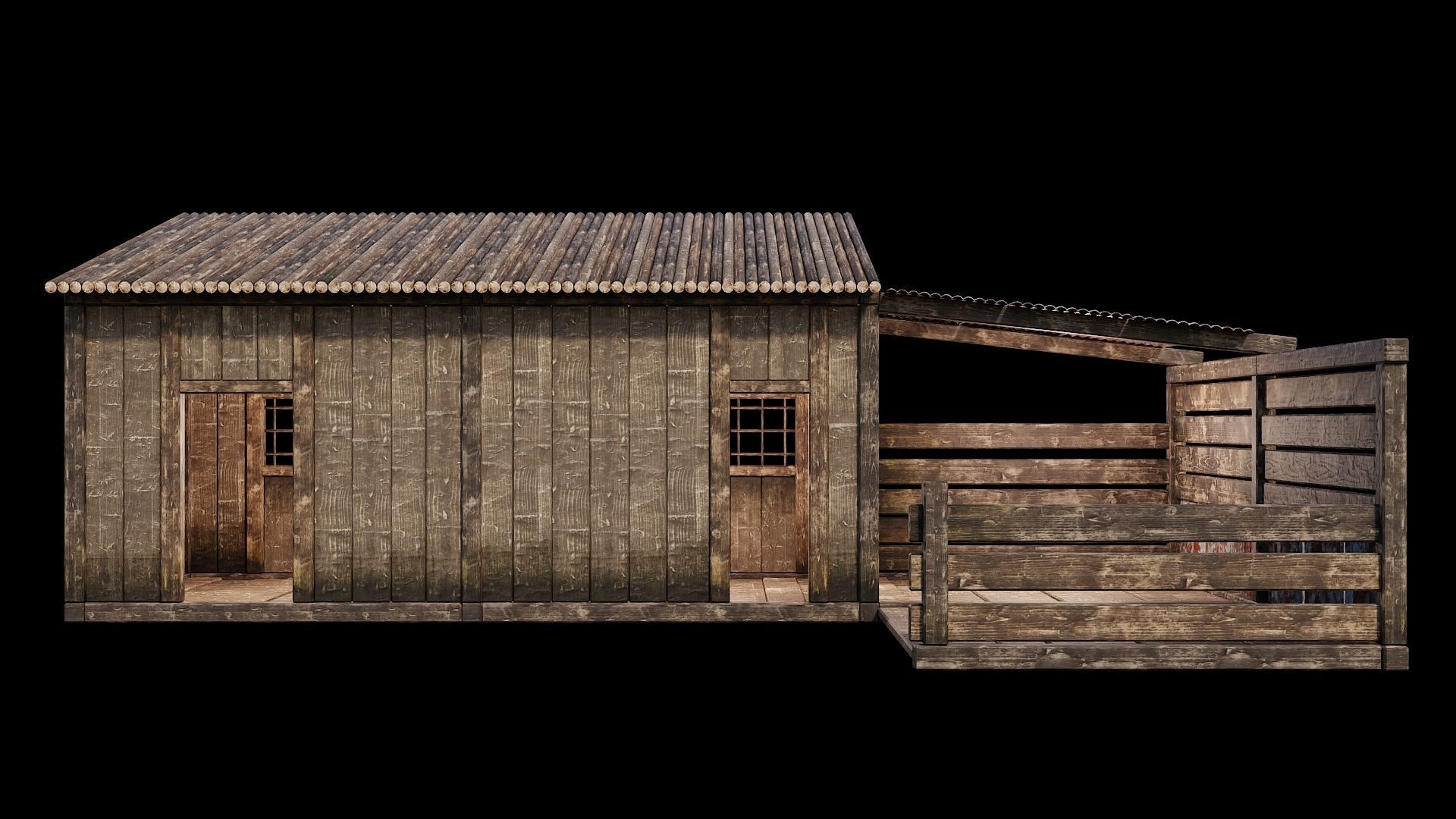 Medieval Houses Pack 66-67-68-69-70 - 4K Textures Game Ready Low-poly 3D model_46