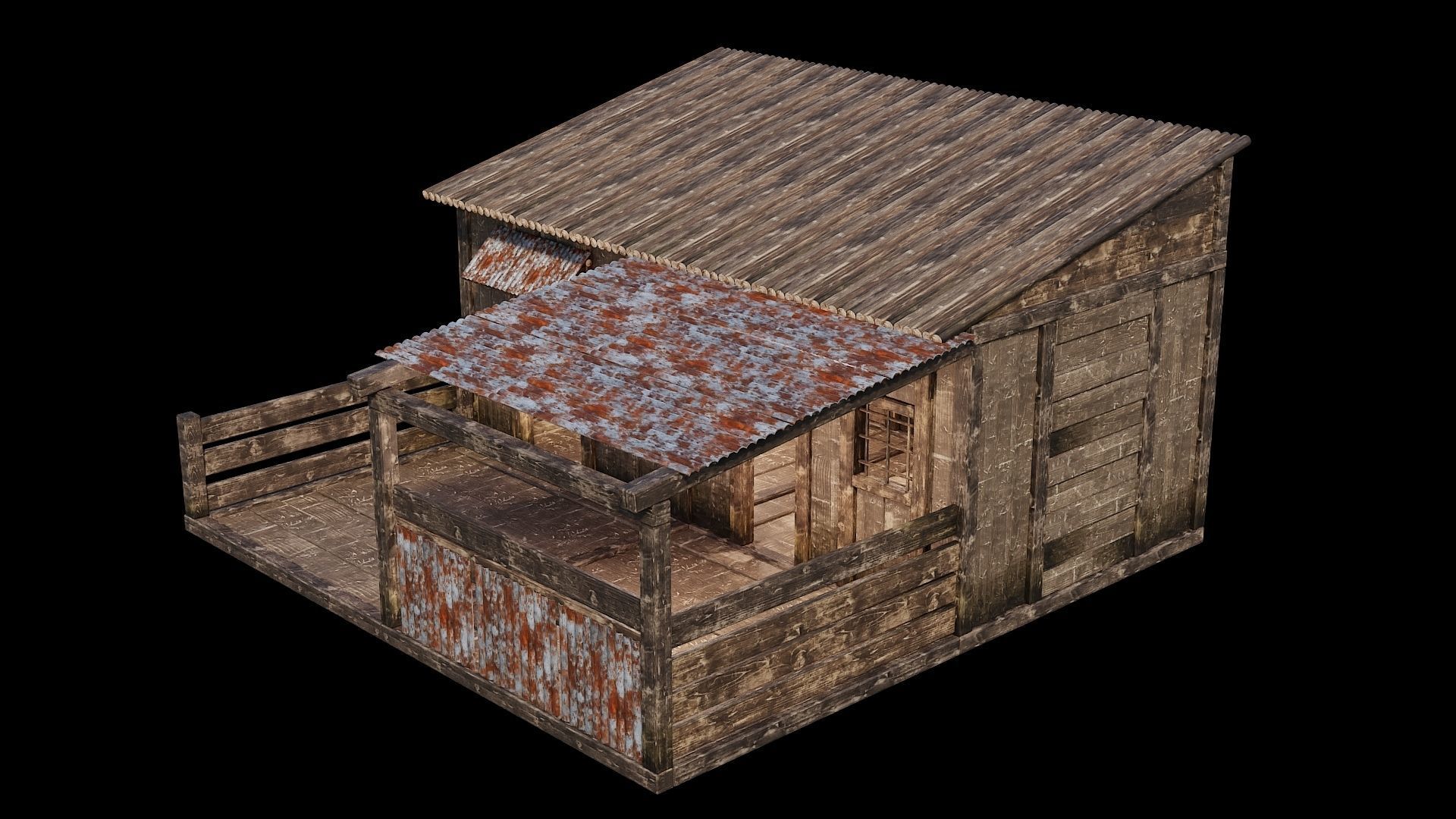 Medieval Houses Pack 66-67-68-69-70 - 4K Textures Game Ready Low-poly 3D model_63