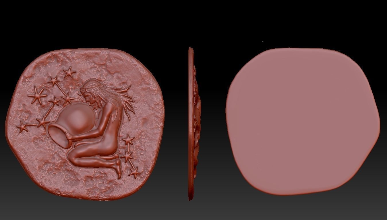 aquarius woman holding star in her hand 3D print model_1