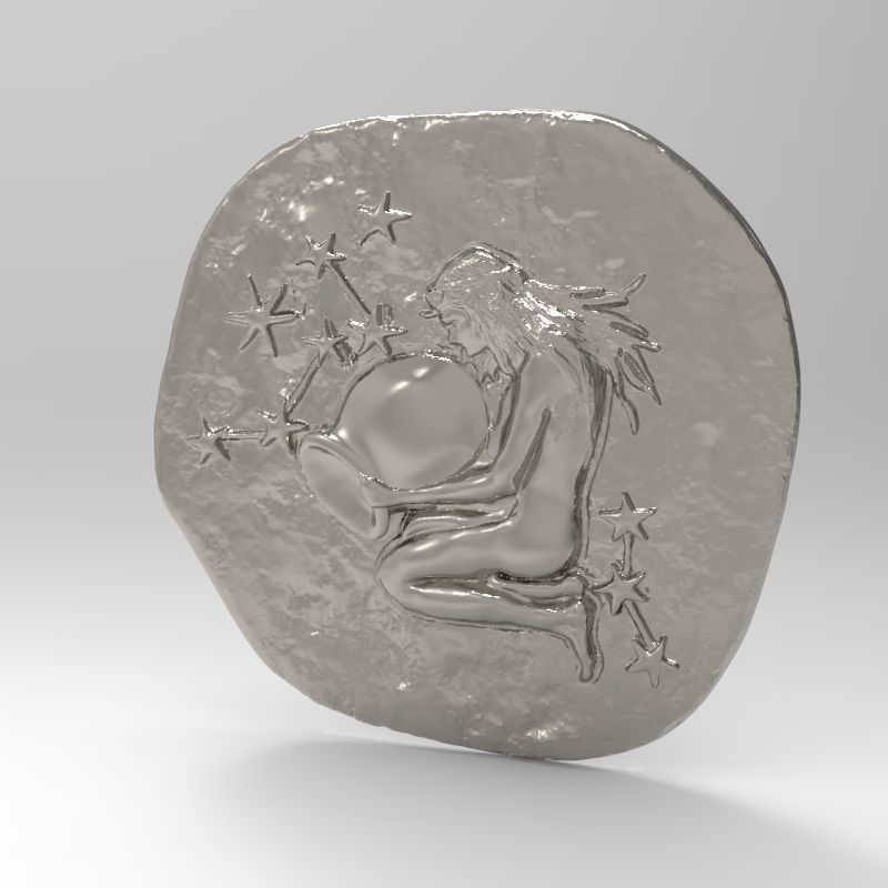 aquarius woman holding star in her hand 3D print model_4