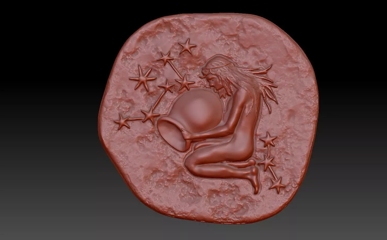 aquarius woman holding star in her hand 3D print model_0