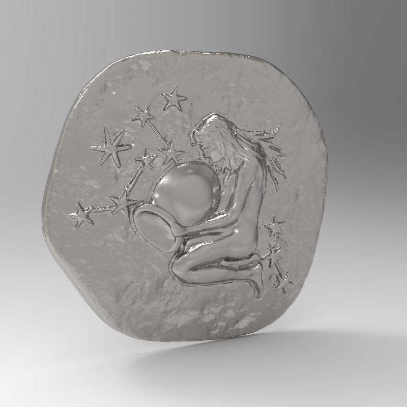 aquarius woman holding star in her hand 3D print model_3