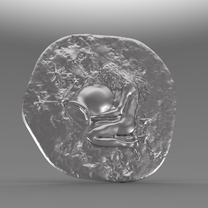 aquarius woman holding star in her hand 3D print model_5