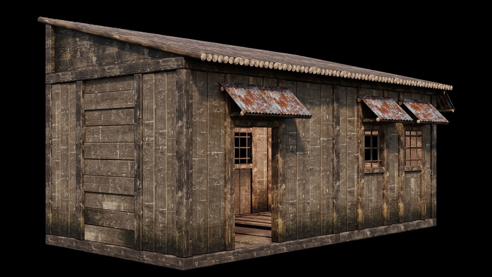 Medieval Houses 66- 4K Textures Game Ready Low-poly 3D model_1