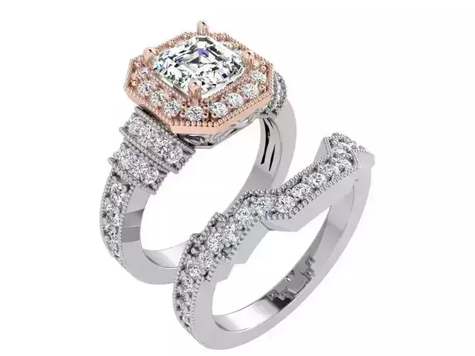 Luxurious  diamond signet ring 3502 3D print model 