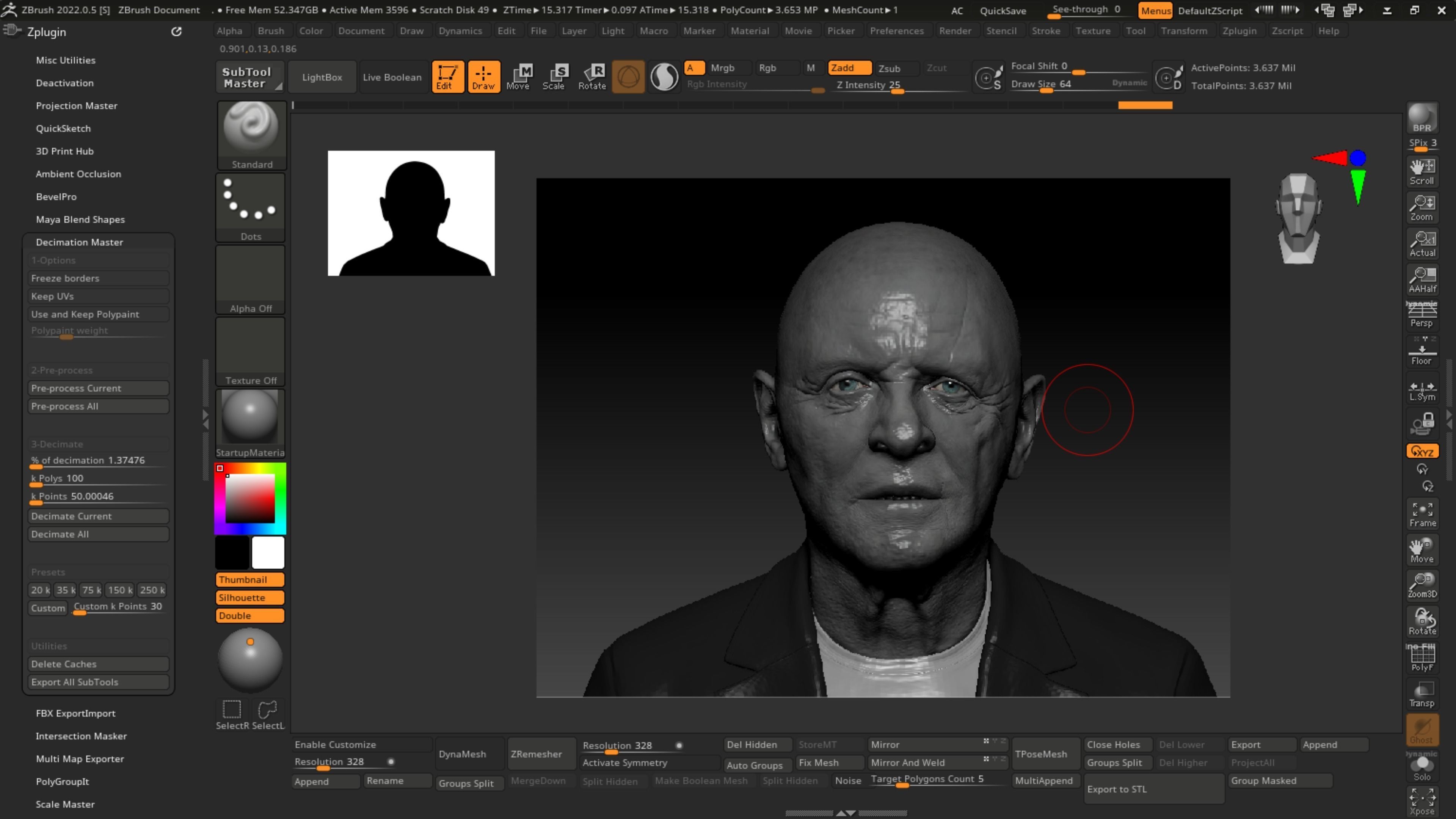 Anthony Hopkins for 3D print highly detailed 3D print model_9