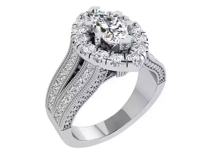 Gallant  2-row diamond ring 3507 3D print model