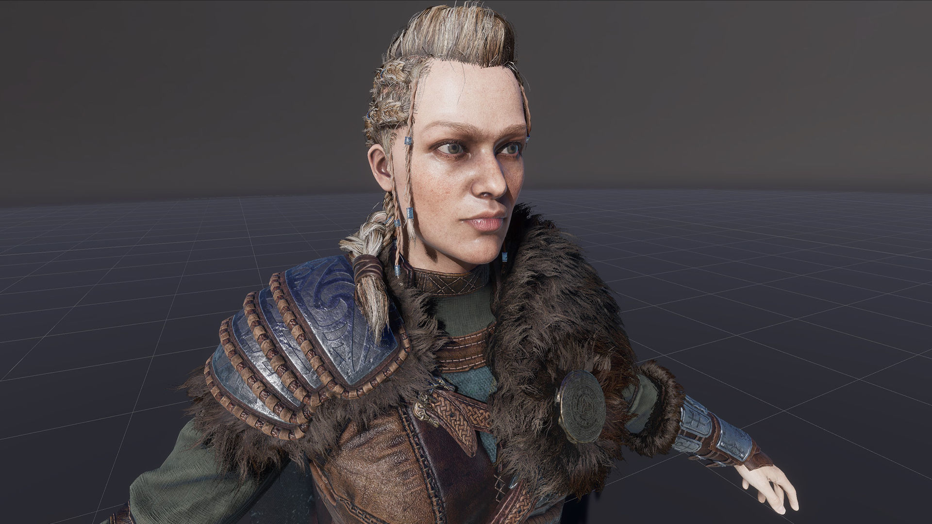 Viking Girl Low-poly 3D model_26