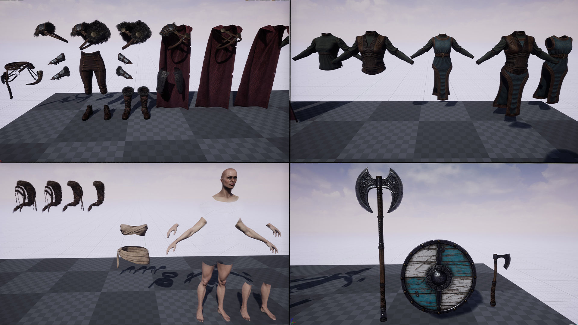 Viking Girl Low-poly 3D model_22