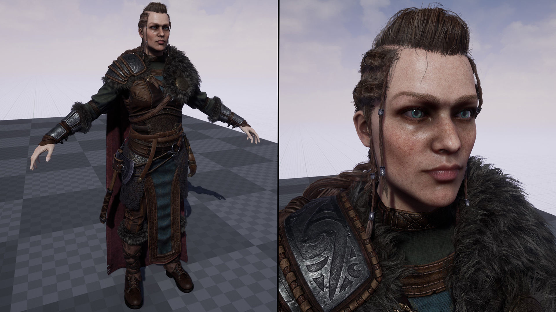 Viking Girl Low-poly 3D model_20
