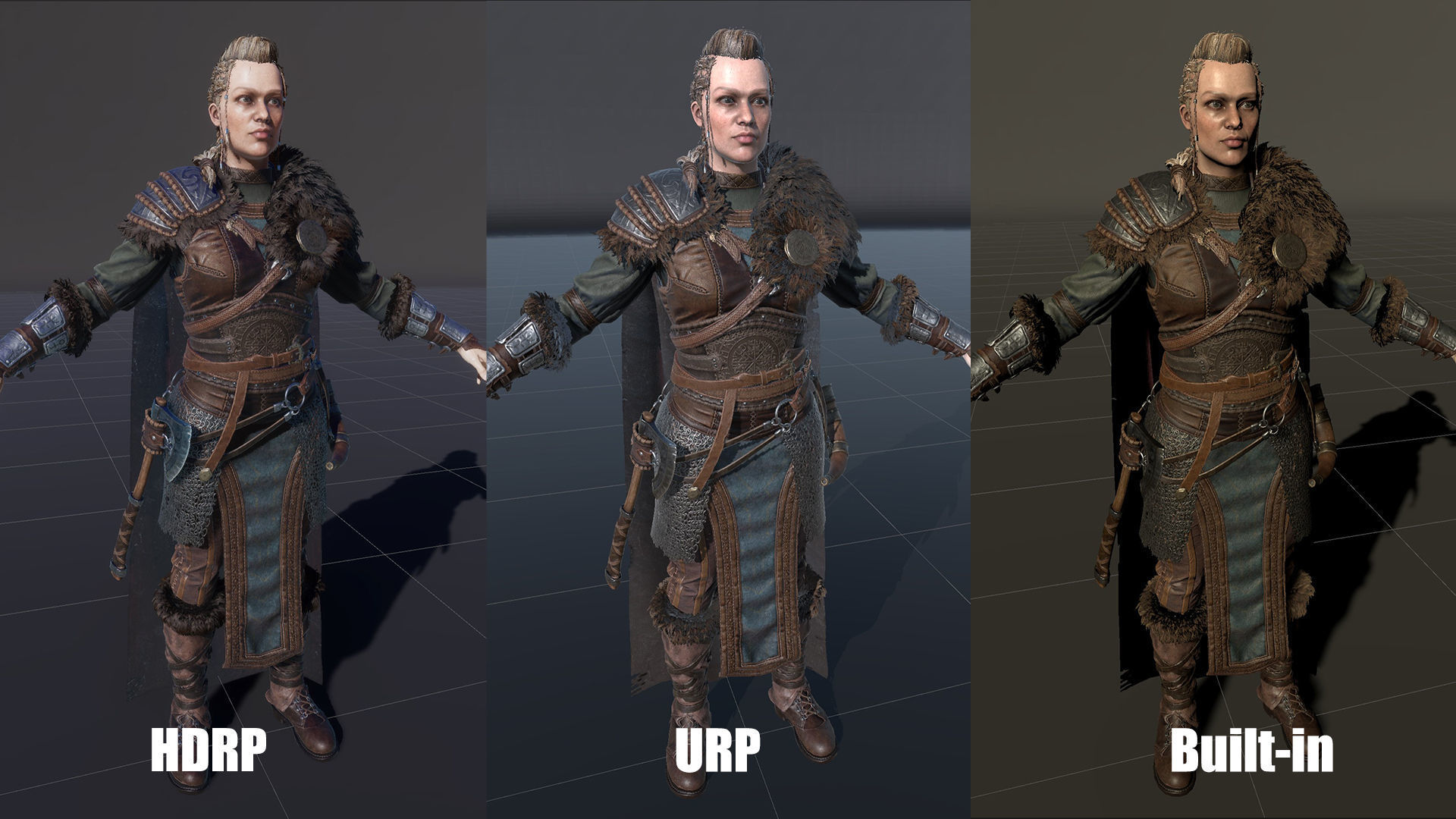 Viking Girl Low-poly 3D model_25