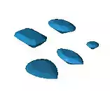 5 gemstones set of plastic pieces