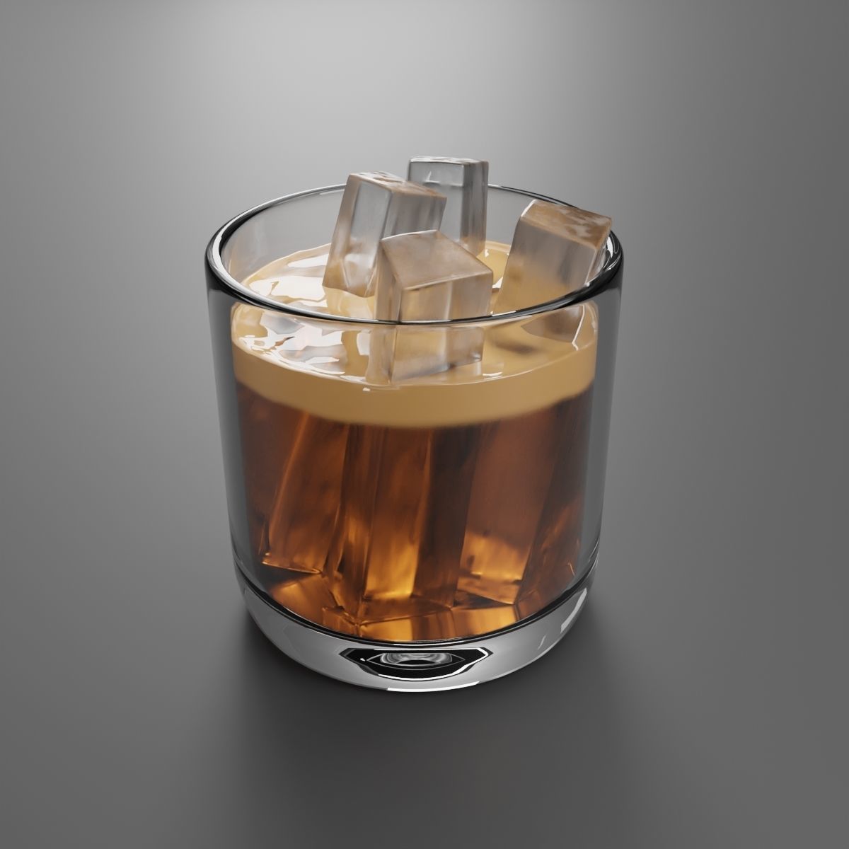 Ice Coffee with Clear Transmission texture 3D model_2