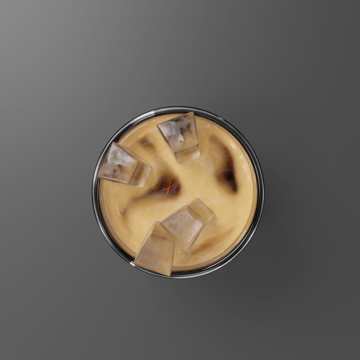 Ice Coffee with Clear Transmission texture 3D model_1