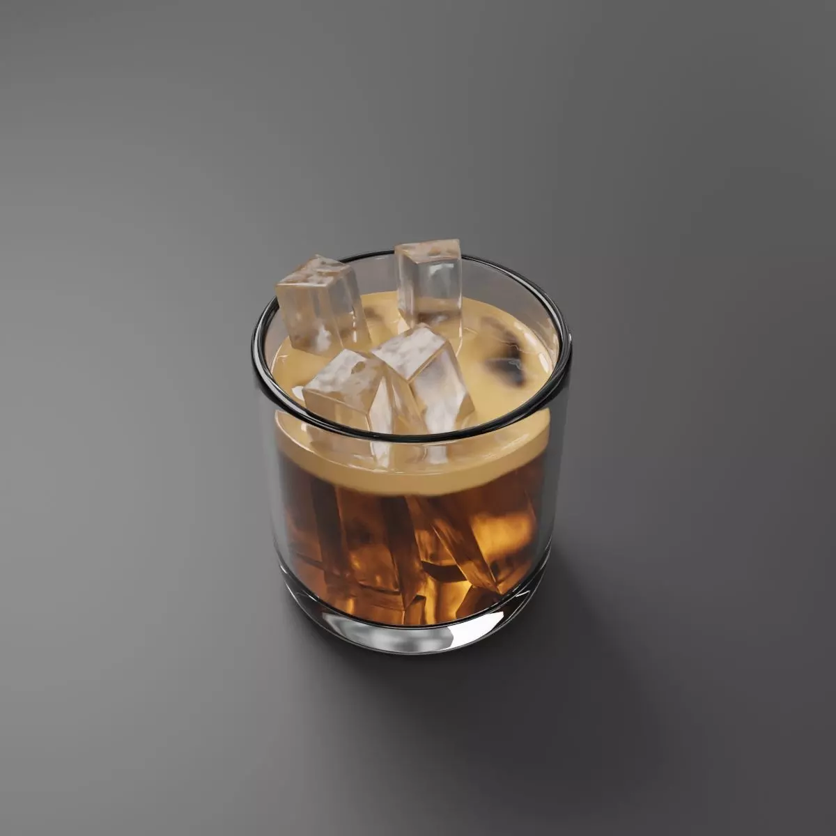 Ice Coffee with Clear Transmission texture 3D model_0