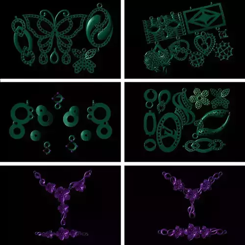 Charm Wire Flower Charms And Pendants 3D Print Model 7-12