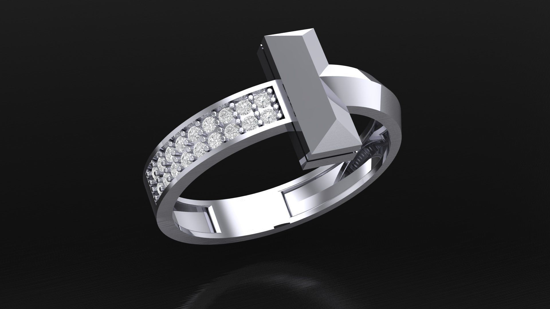 Tiffany T Ring 3D print model_1