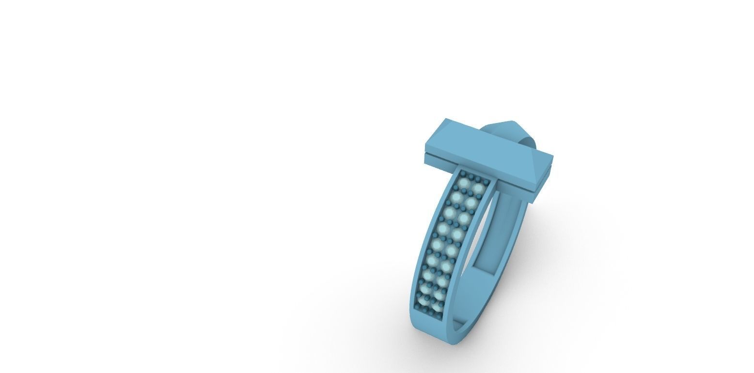 Tiffany T Ring 3D print model_12