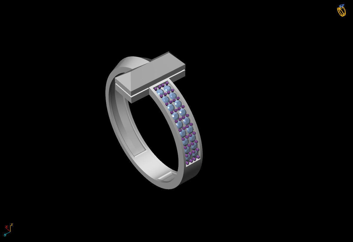 Tiffany T Ring 3D print model_3