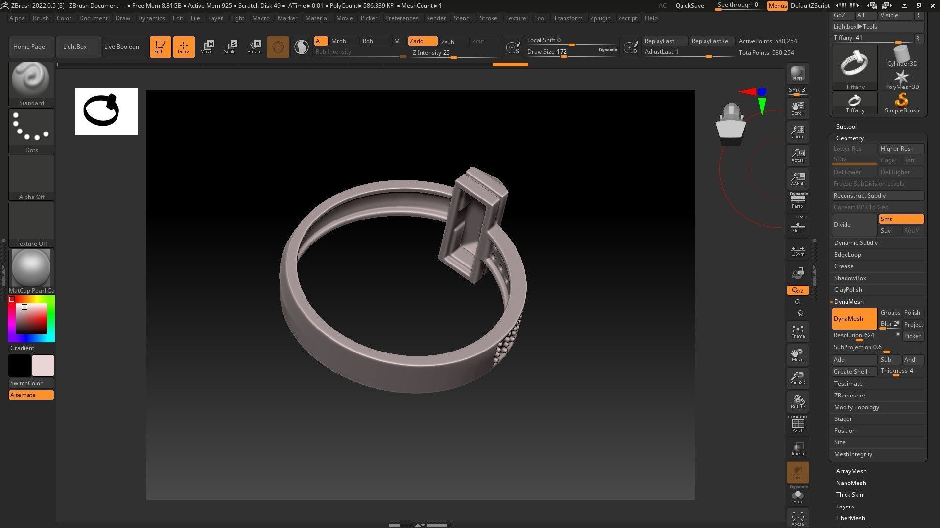 Tiffany T Ring 3D print model_7