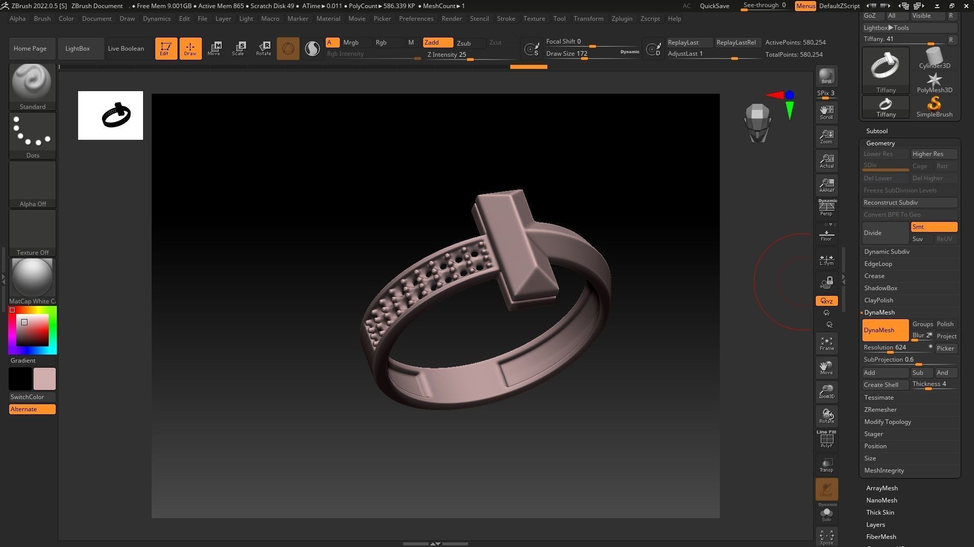 Tiffany T Ring 3D print model_6