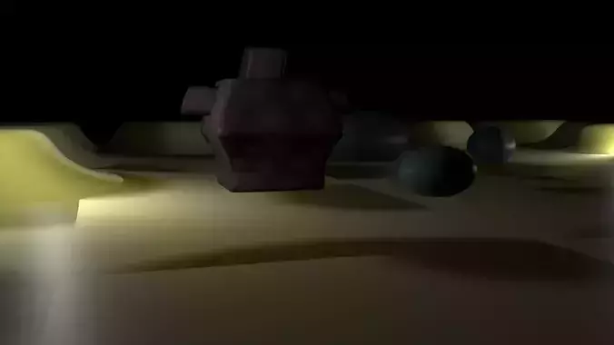 3D CHARACTER MODEL room with light shining