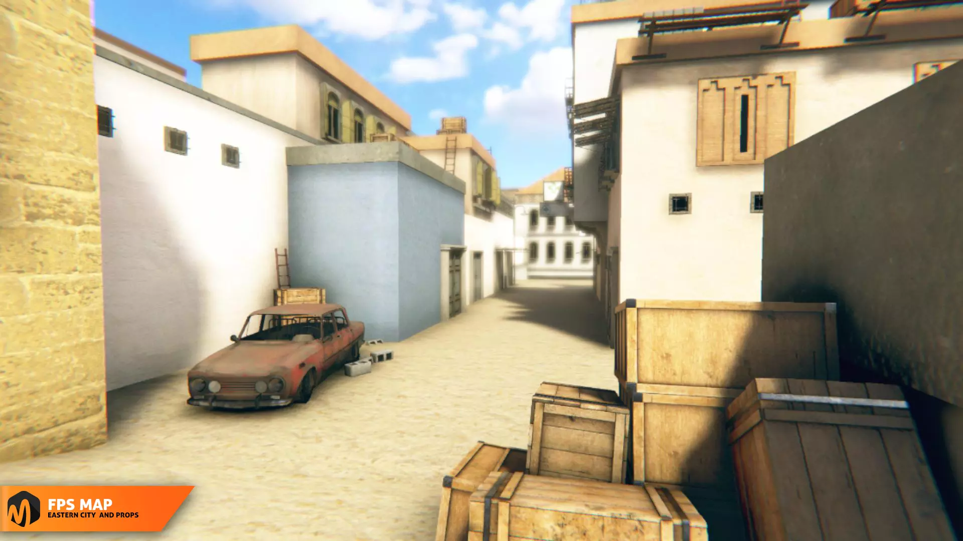 FPS map - eastern city and props 3D model