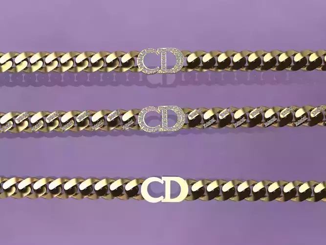 7MM Fusion Cuban Link Chain Bracelet  CD DIOR