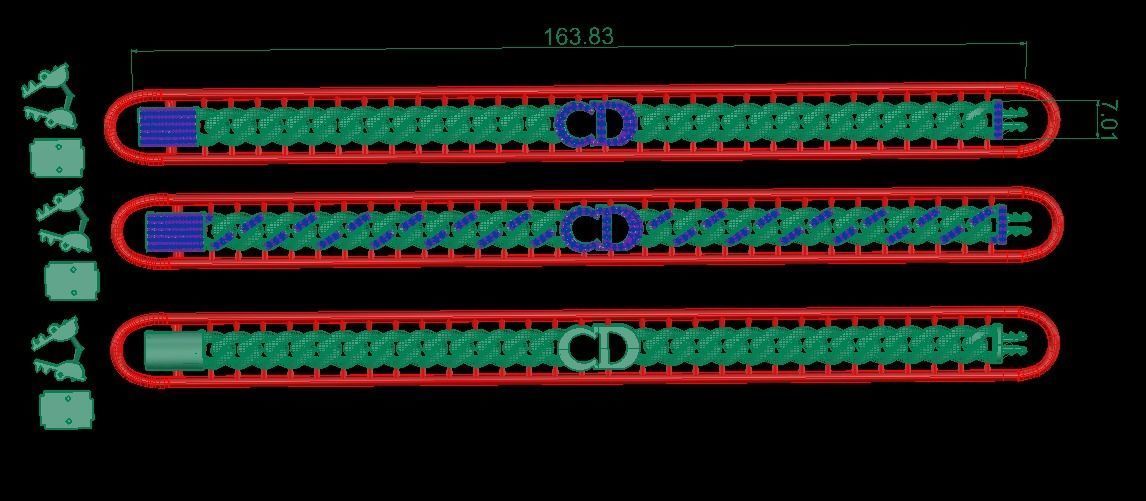 7MM Fusion Cuban Link Chain Bracelet  CD DIOR 3D print model_6