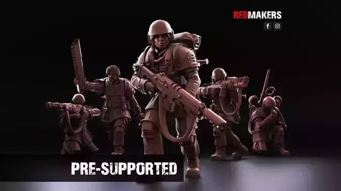 Shock Troops - Female Squad of the Imperial Force 3D print model