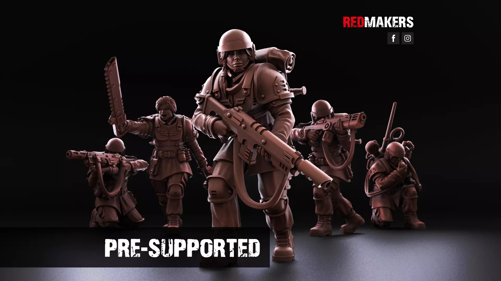 Shock Troops - Female Squad of the Imperial Force 3D print model