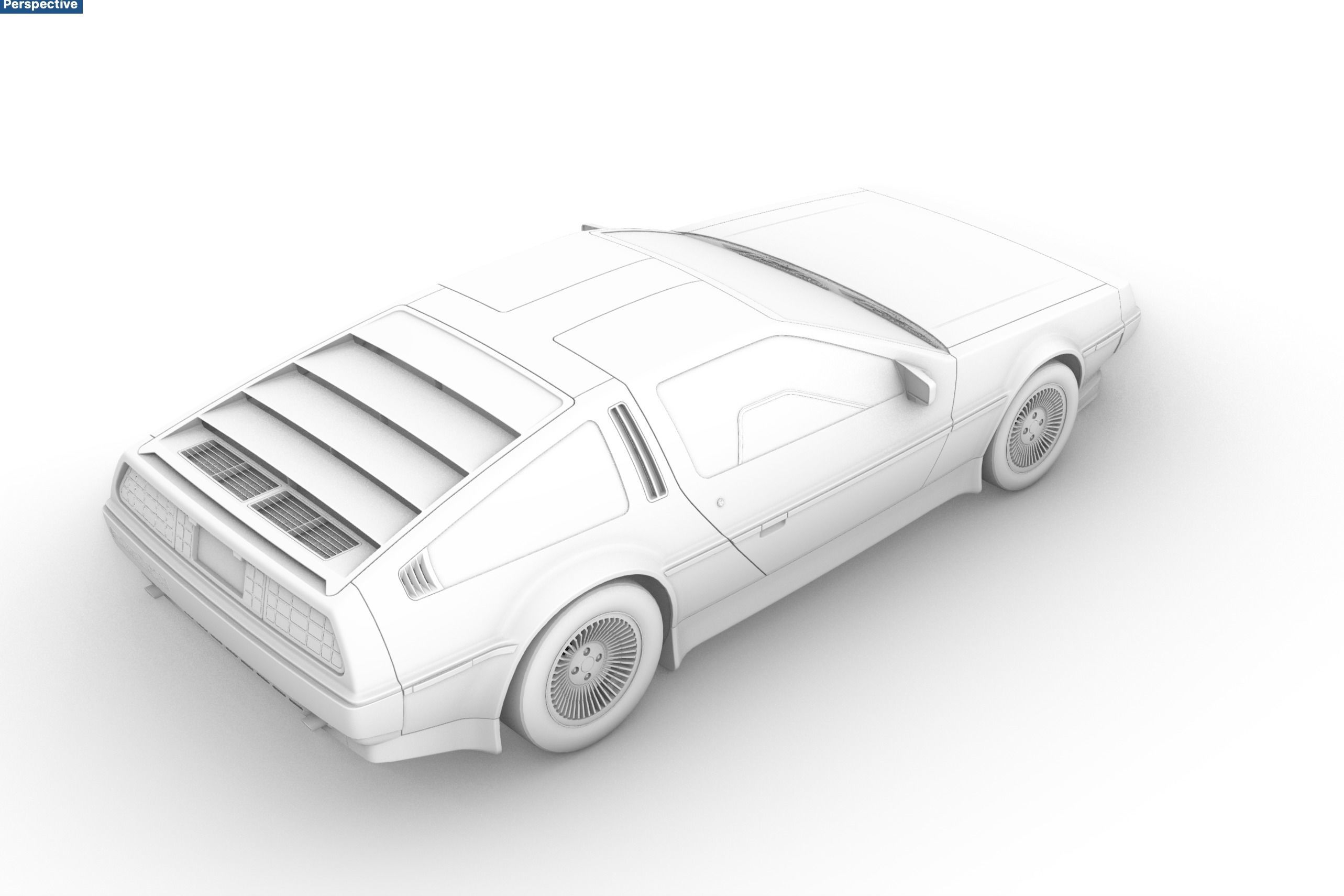 Dolorean car Back to the Future 3D model_3